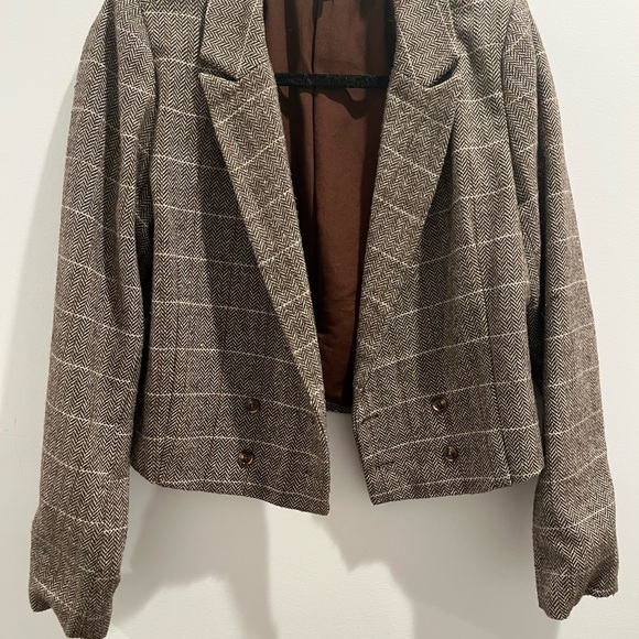 Olivaceous Jackets & Blazers - Women's Brown Herringbone Jacket